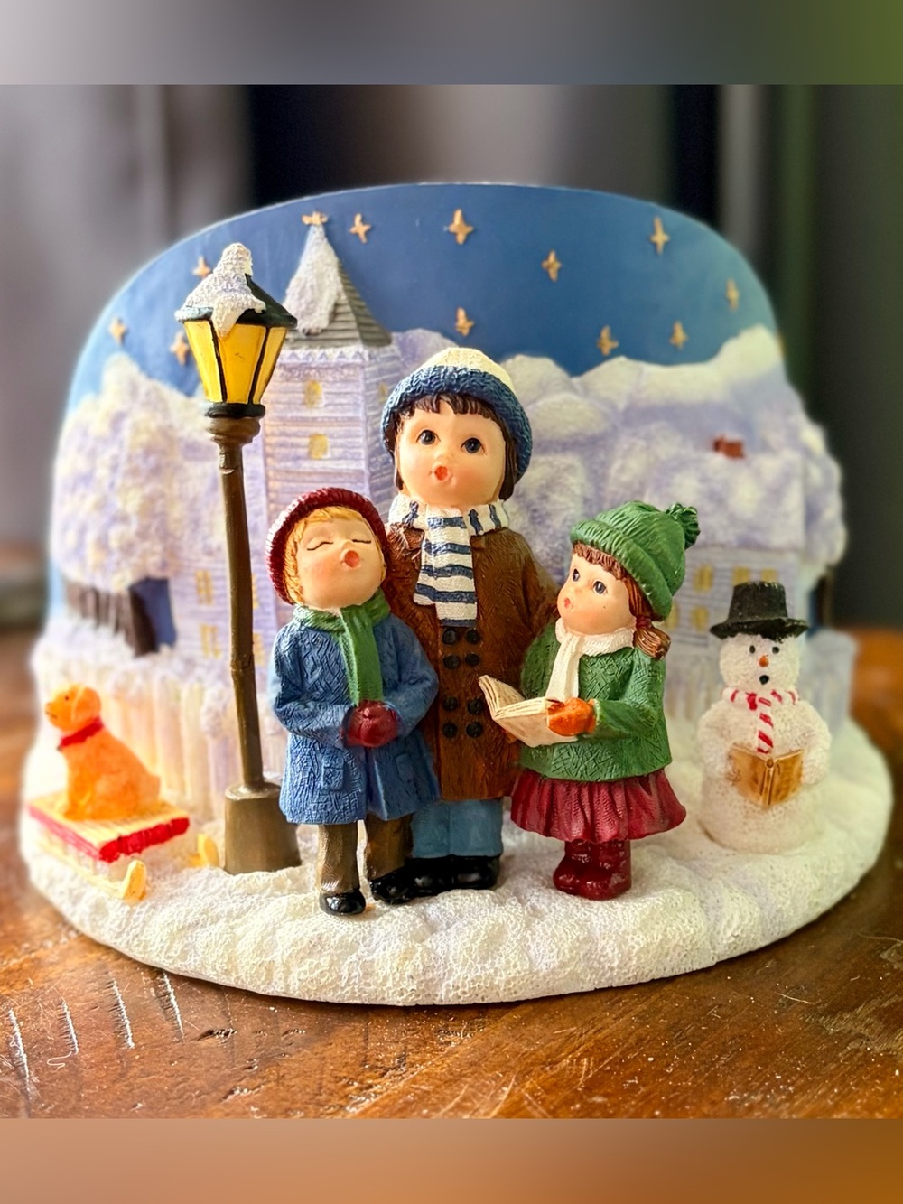Festive Carolers Holiday Seasonal Candle Holder Textured Our America Gift Inc.